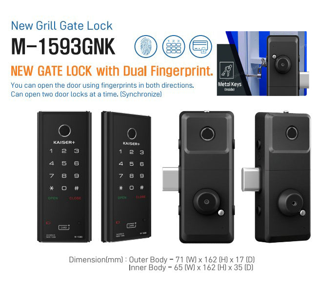KAISER PLUS M1590GNK Digital Gate Lock (HDB Gate)